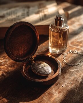 Antique locket perfume bottle jewelry