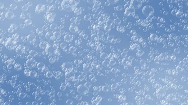 Abstract Bubbles Floating Animated on Blue Background