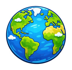 Fototapeta premium PNG Colorful cartoon Earth illustration.