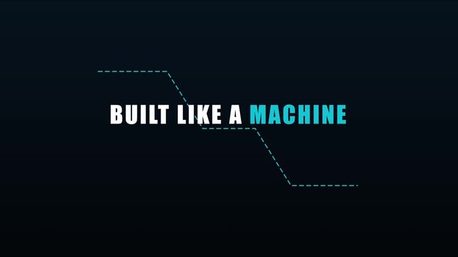 Built like a machine: modern industrial typography motion with minimalist hud for engineering and technology concepts animation 4k