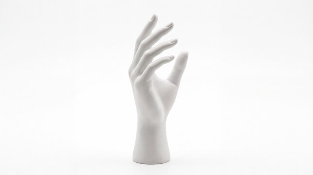 White ceramic mannequin hand display stand