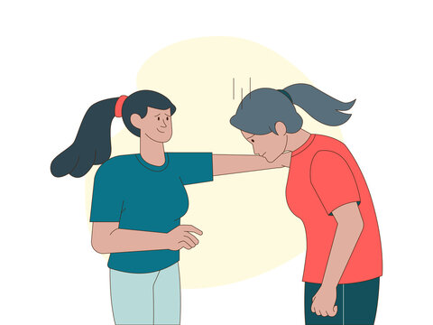 Two individuals, where one offers support and empathy to the other, who is feeling hopeless. Hopeless illustrations. Flat vector concepts.