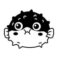 Round pufferfish with rosy cheeks and a shy blushing expression. © SmashingStocks