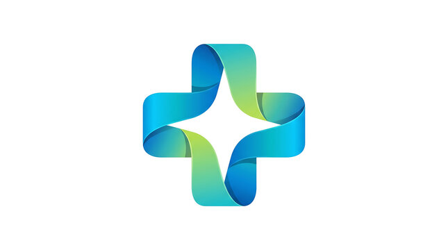 Colorful Modern Gradient Medical Cross Logo Vector Graphic