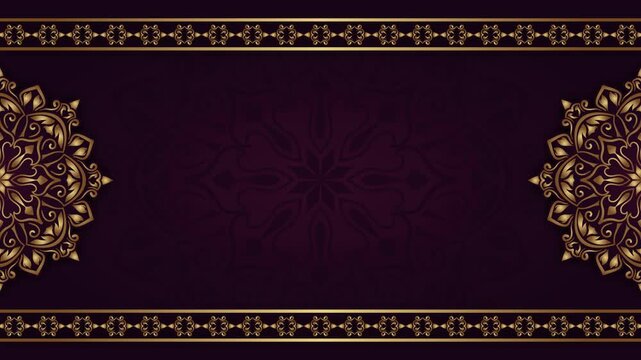 Motion graphic, luxurious background featuring an ornamental gold mandala
