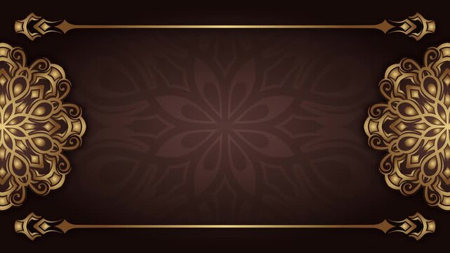 Simple animated background with gold mandala ornaments.