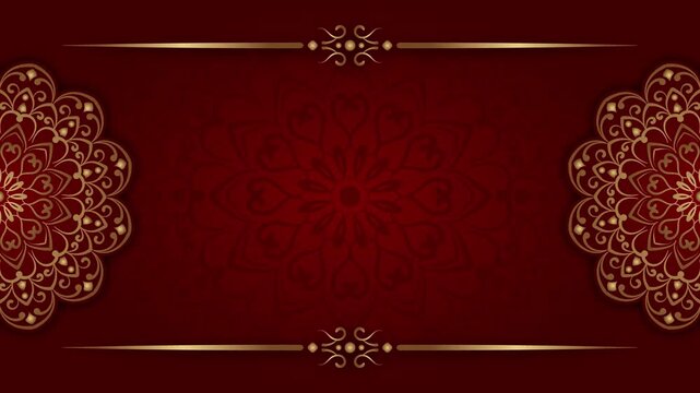 Simple animated background with gold mandala ornaments.