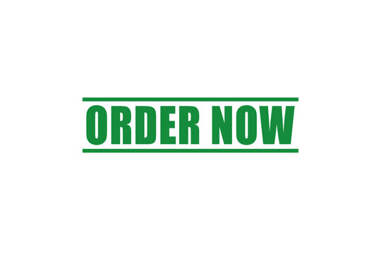 Green neon style order now button isolated on black background
