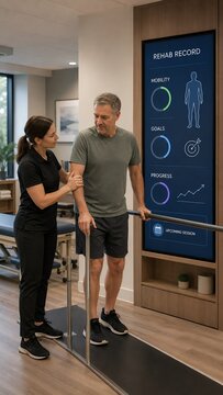 Electronic health record system supporting patient monitoring and clinical documentation during rehabilitation training