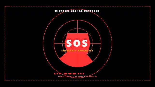 SOS Emergency Signal Detected Urgent Call for Help and Distress Message.