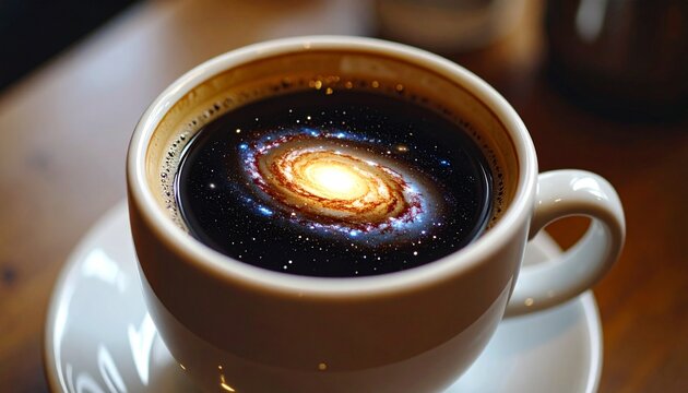 Cosmic Coffee - A Universe in a Cup of Dark Brew.