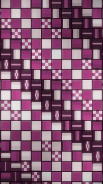 Japanese Ichimatsu Checkered Pattern Tiles Flipping in Rhythmic Waves Seamless Loop in subtle blush tones vertical 9:16