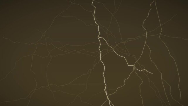 Branching Electric Lightning Bolts Flickering Across a Dark Sky Seamless Loop in subtle gold tones