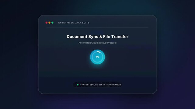 Secure Cloud Backup and Download Report UI Button Morph Animation