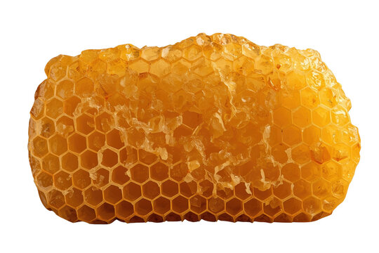 Irregular amber honeycomb chunk with dense small cells
