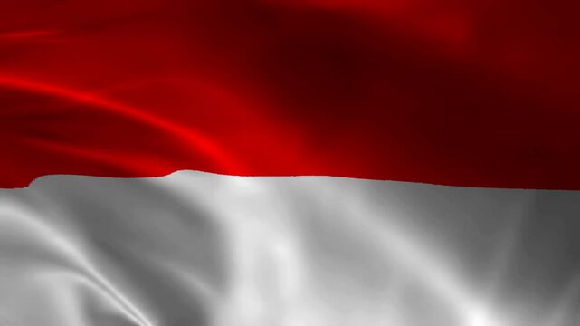 Seamless realistic waving flag of Indonesia with satin texture