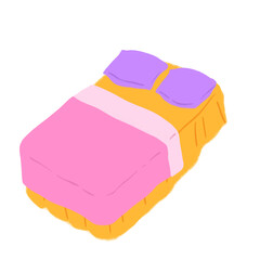 handdrawn bed illustration