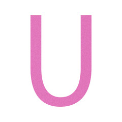 Pink letter U PNG element with subtle grain texture  © Retno