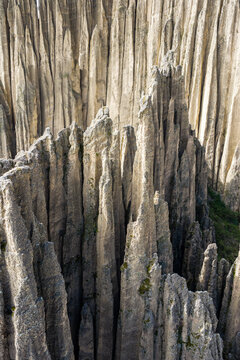 Sharp eroded spires of the Valle de las Animas near La Paz, Bolivia