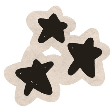 Cute Cluster Stars Sticker for Scrapbook. A cluster of small dark stars grouped together into a single sticker element for decorative photo backgrounds.