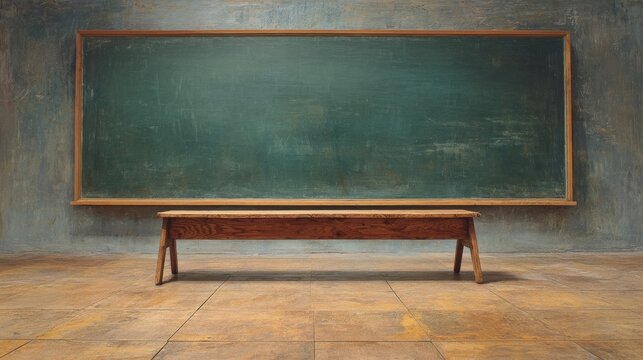 Blank black chalkboard background with empty copy space for back to school education, classroom learning, teaching, academic announcements, lessons, school information and educational concepts