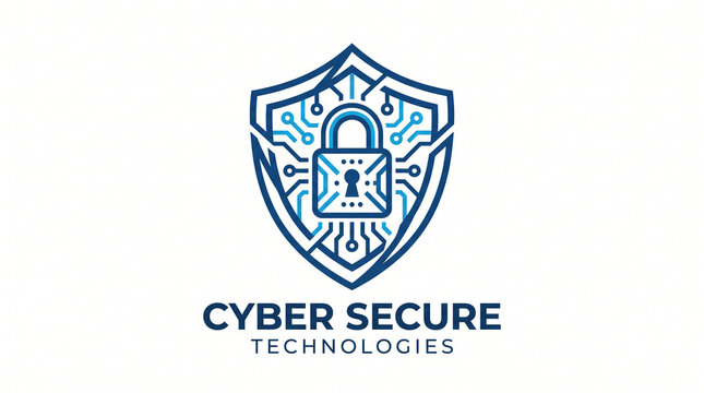 Digital security shield emblem featuring integrated circuit patterns and a central padlock symbol for protection with representing data protection