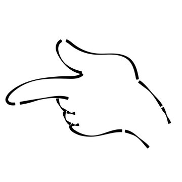 人差し指で横を指差すイラスト