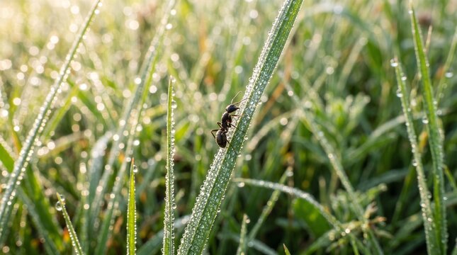 Ant on grass