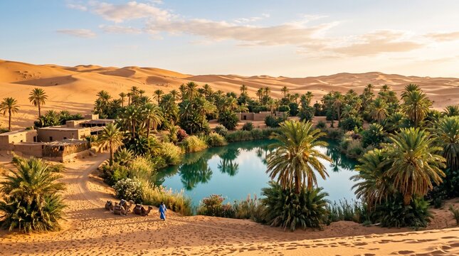 Desert oasis landscape