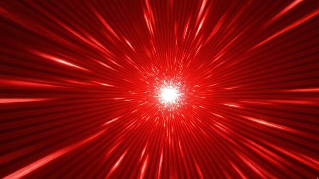 Abstract red background with radial sunburst light rays
