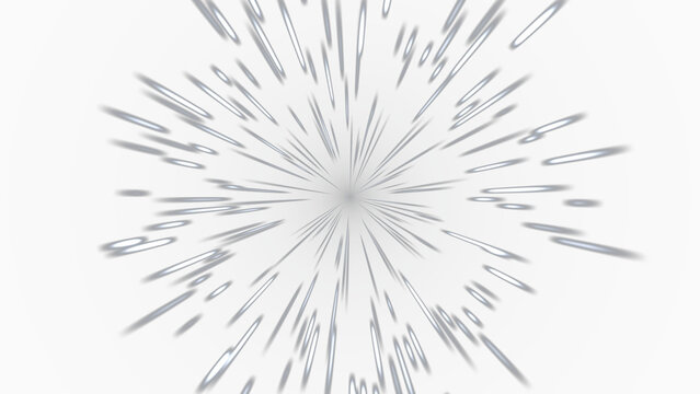 White Hyperspace Star Warp Overlay, Isolated on Transparent Background. Isolated glowing hyperspace star warp for VFX, motion graphics and cinematic compositing.