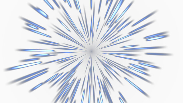 Blue Hyperspace Star Warp Overlay, Isolated on Transparent Background. Isolated glowing hyperspace star warp for VFX, motion graphics and cinematic compositing.