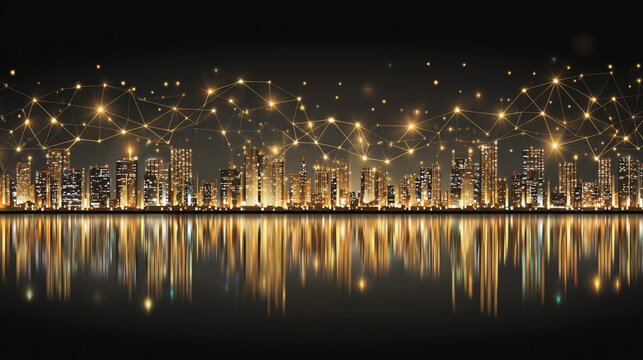 Smart digital Innovation city with connection network reciprocity over the city of future smart wireless digital city and social media networking systems that connects people with in city
