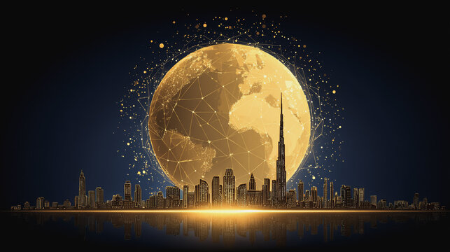 Smart digital Innovation city with connection network reciprocity over the city of future smart wireless digital city and social media networking systems that connects people with in city
