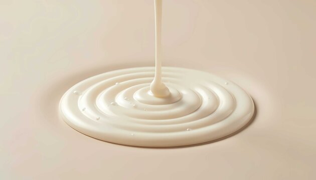 Creamy liquid flowing over ceramic with elegant ripples and ivory texture