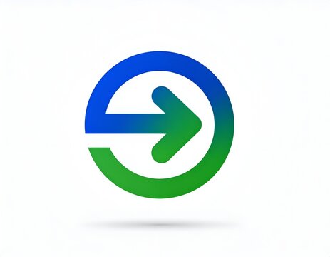 Blue and green circular arrow icon pointing right