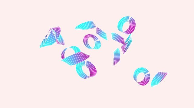 Gradient Blue and Magenta Rotating Torus Rings Animation