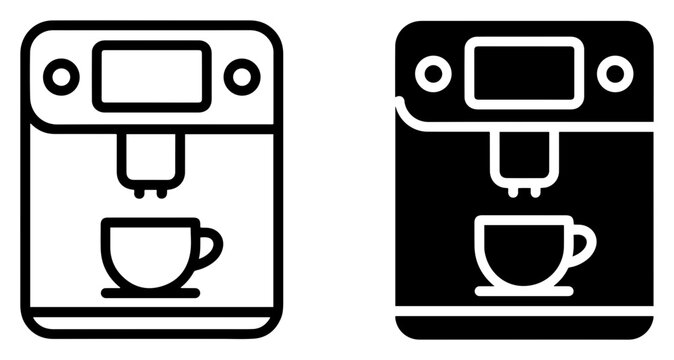 automatic coffee machine hot drink icon
