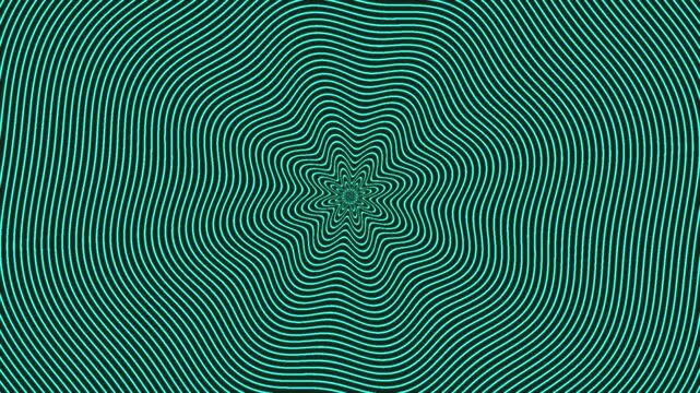 Cyan and Black Hypnotic Wavy Ripple Concentric Lines