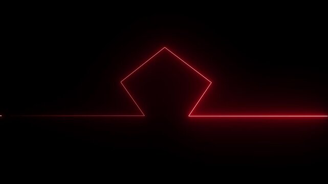A minimalist neon line icon glows with sharp, luminous edges, smoothly transitioning between vibrant colors like red, creating a modern, sleek design. 4k animation video,,,