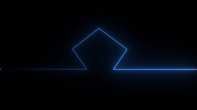 Neon glowing power button icon animated on a black background ,The appearance of neon symbol power off ,alpha channel Premultiplied.4k video.