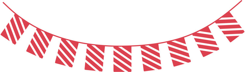 Obraz premium Red and White Bunting Flag Garland for Independence Day Decoration