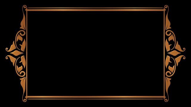 Animated ornate carved gold frame