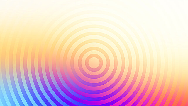 Colorful concentric circles abstract design with gradient background illustration