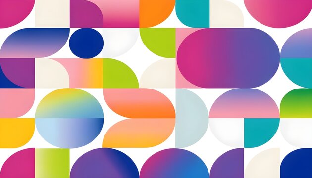Modern abstract geometric pattern background with colorful overlapping gradient shapes and circles for banner design