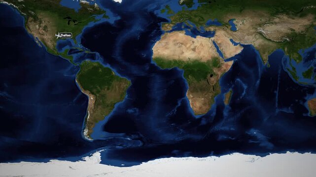 Animated Flight Route Map from Dallas to Mumbai Across the Atlantic