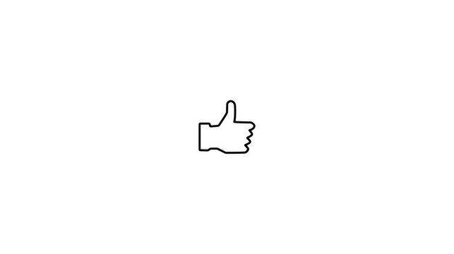Animated thumbs up loop, minimalist social media like gesture for digital marketing and user engagement