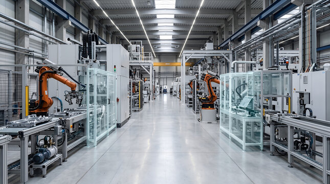 Digital twin technology synchronized with a modern factory, illustrating smart manufacturing, industrial automation, and digital transformation for corporate and Industry 4.0 communication.