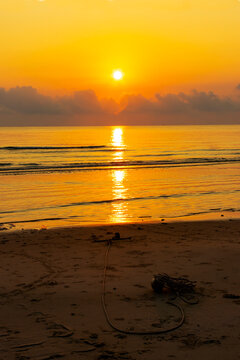 Sunrise and silhouette in morning