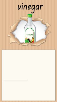 Educational Animation Teaching the Letter V with Vinegar Illustration